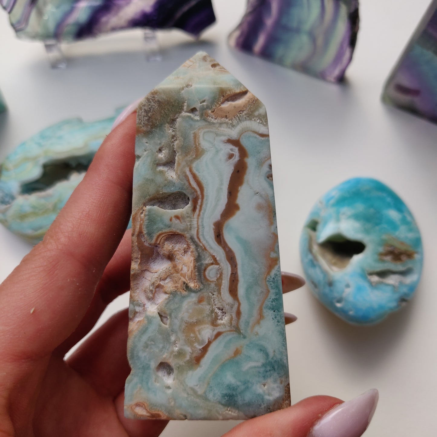Blue Aragonite Point (#1) - Simply Affinity