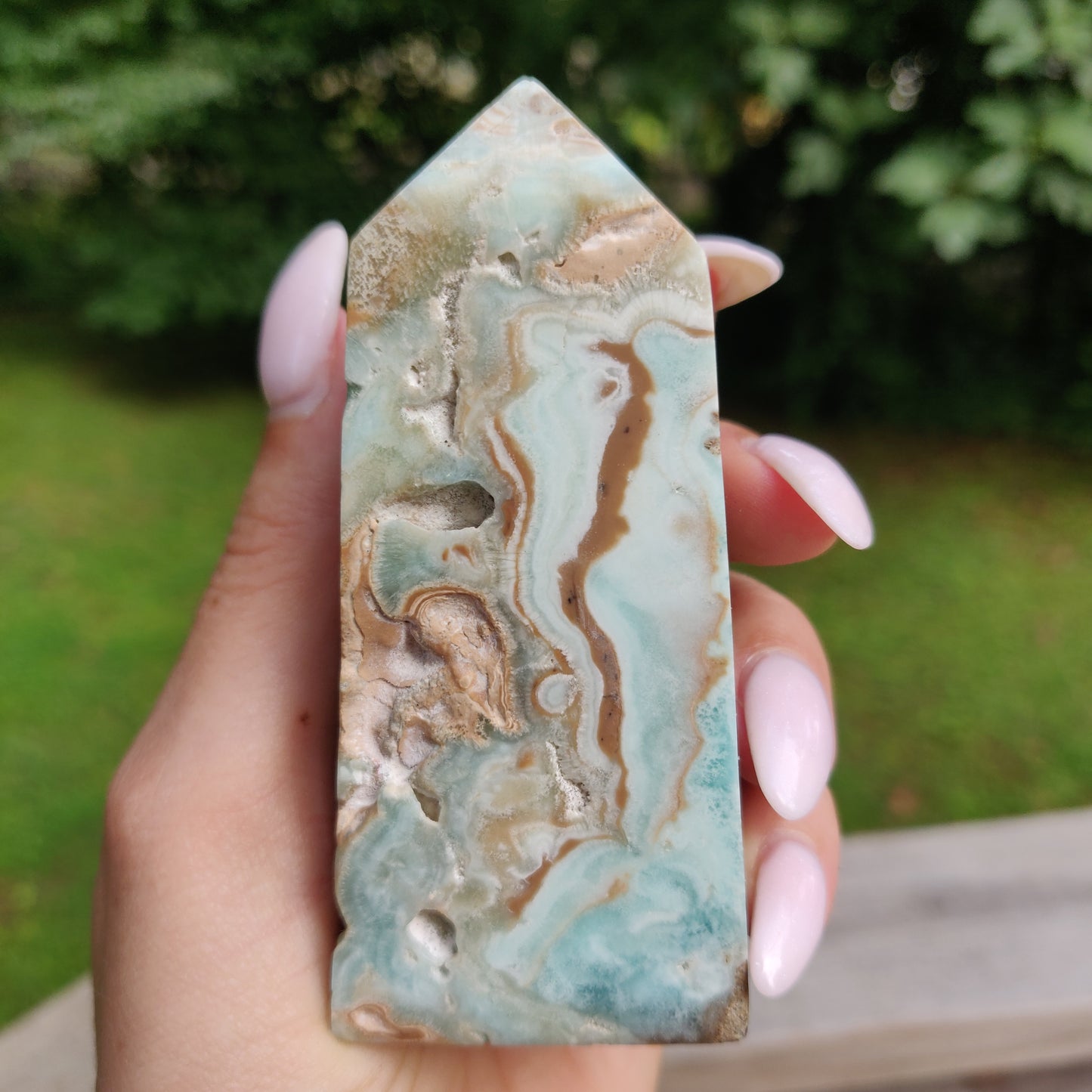 Blue Aragonite Point (#1) - Simply Affinity