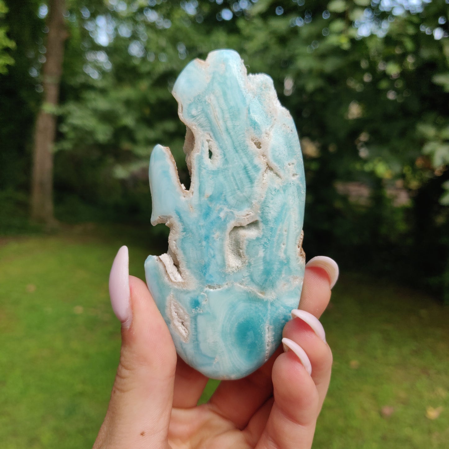 Blue Aragonite Palm Stone (#11) - Simply Affinity