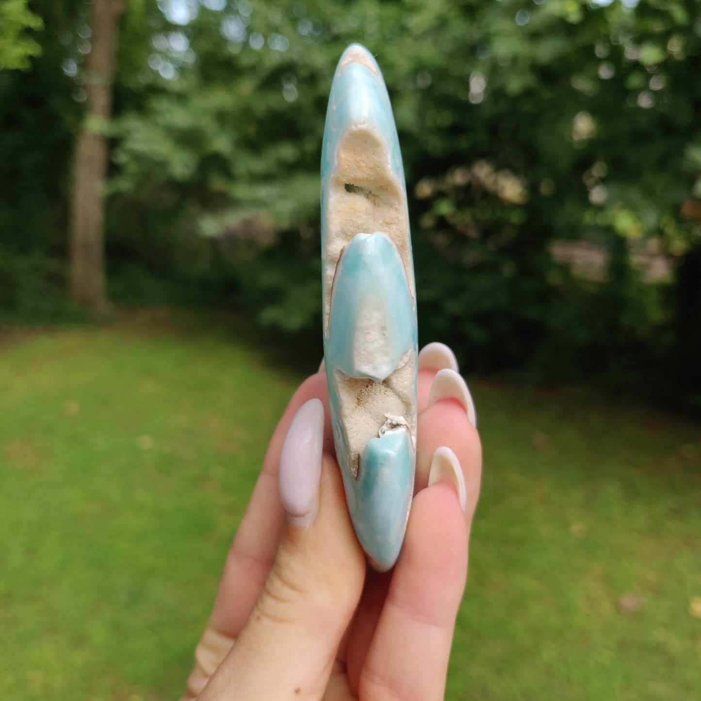 Blue Aragonite Palm Stone (#11) - Simply Affinity