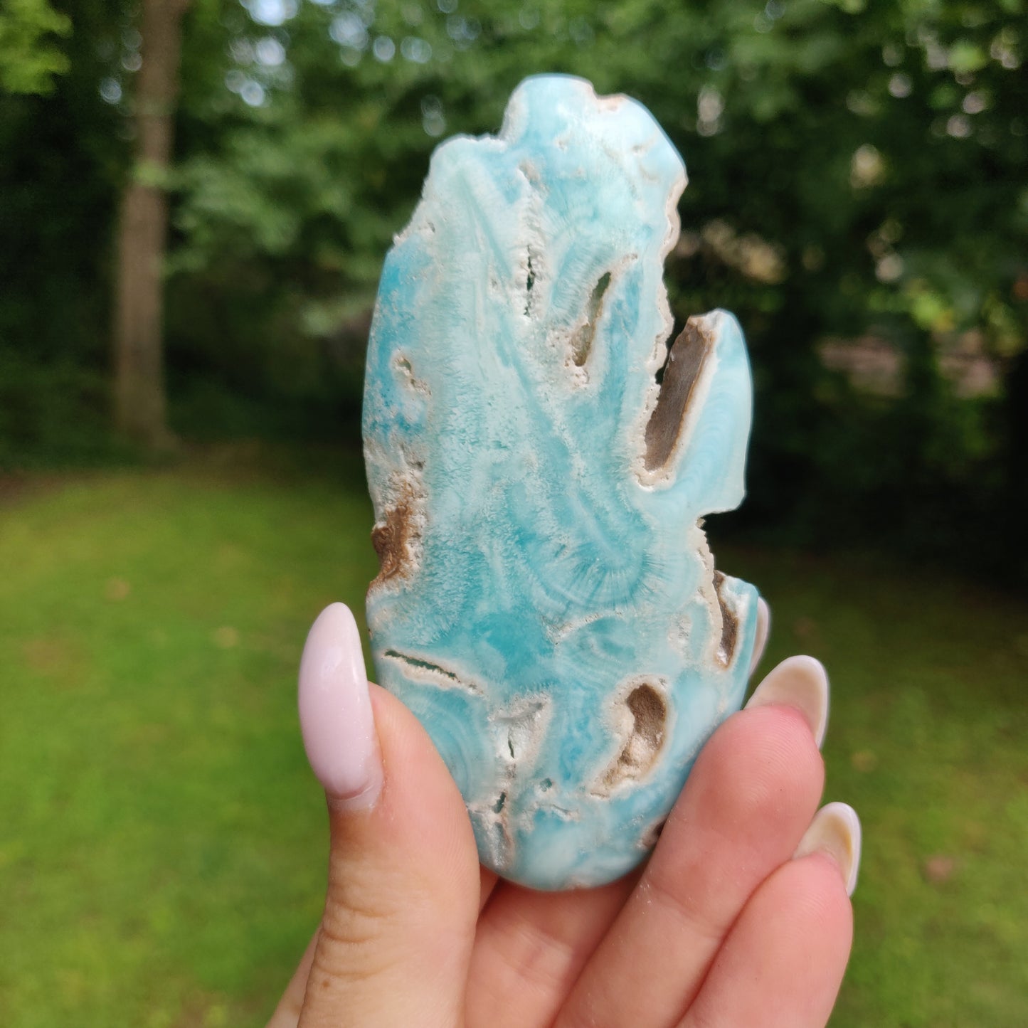 Blue Aragonite Palm Stone (#11) - Simply Affinity