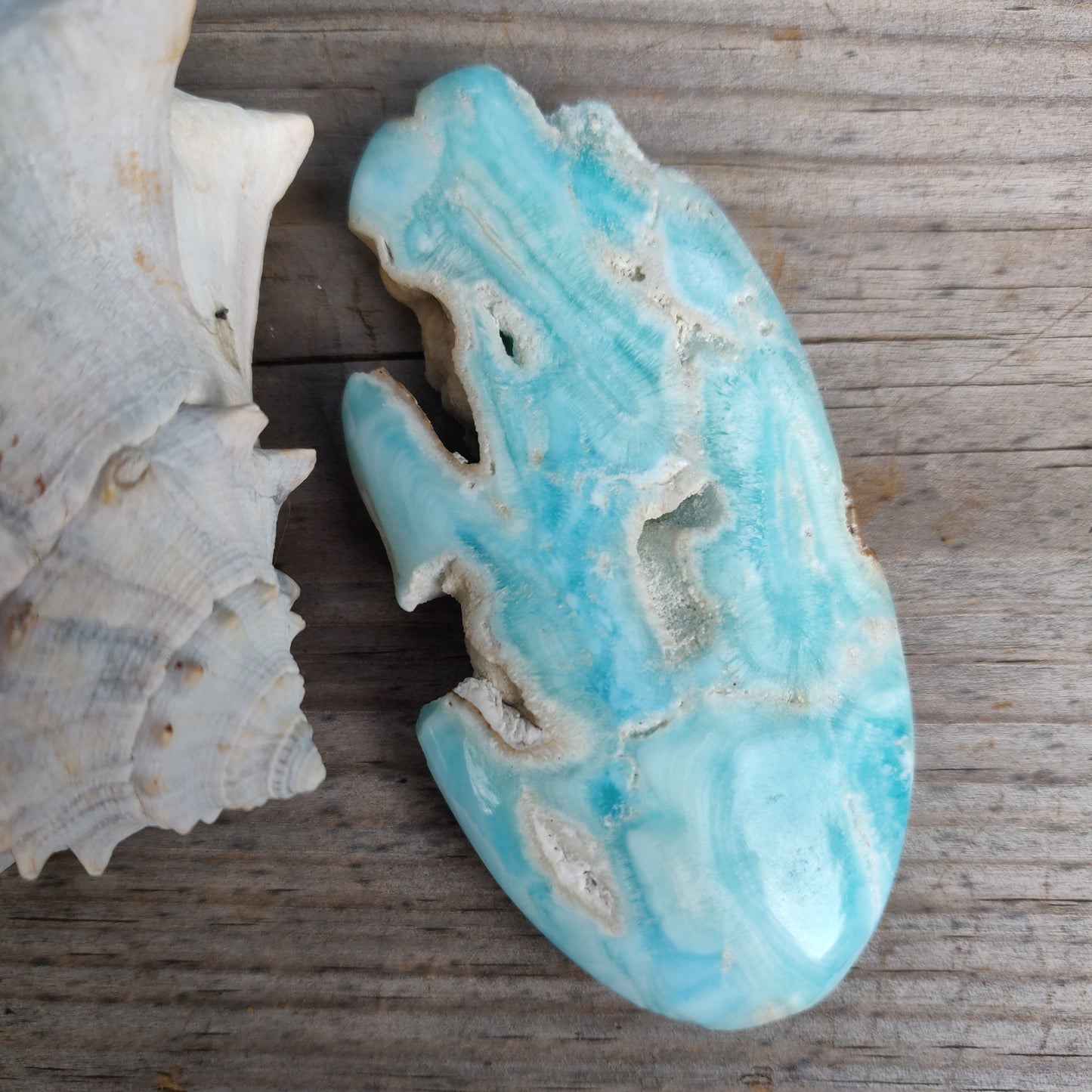 Blue Aragonite Palm Stone (#11) - Simply Affinity
