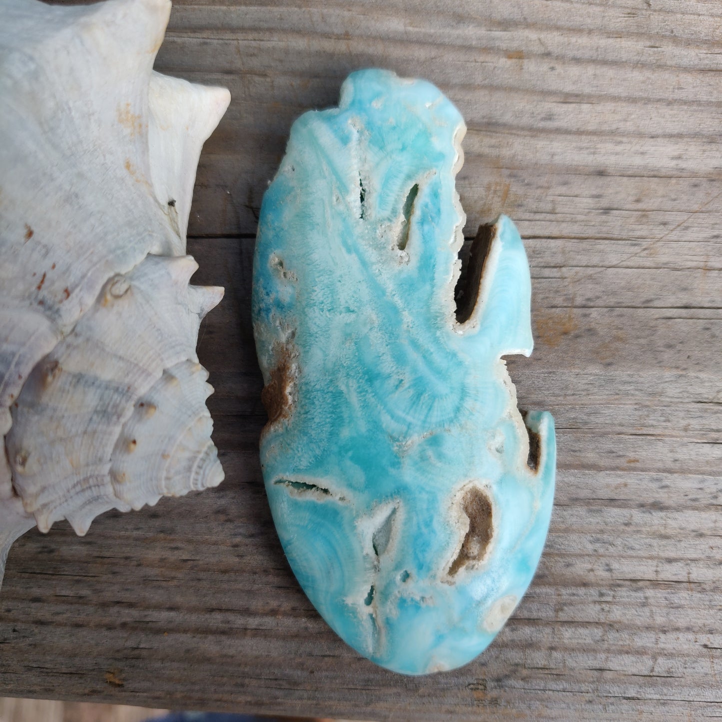 Blue Aragonite Palm Stone (#11) - Simply Affinity