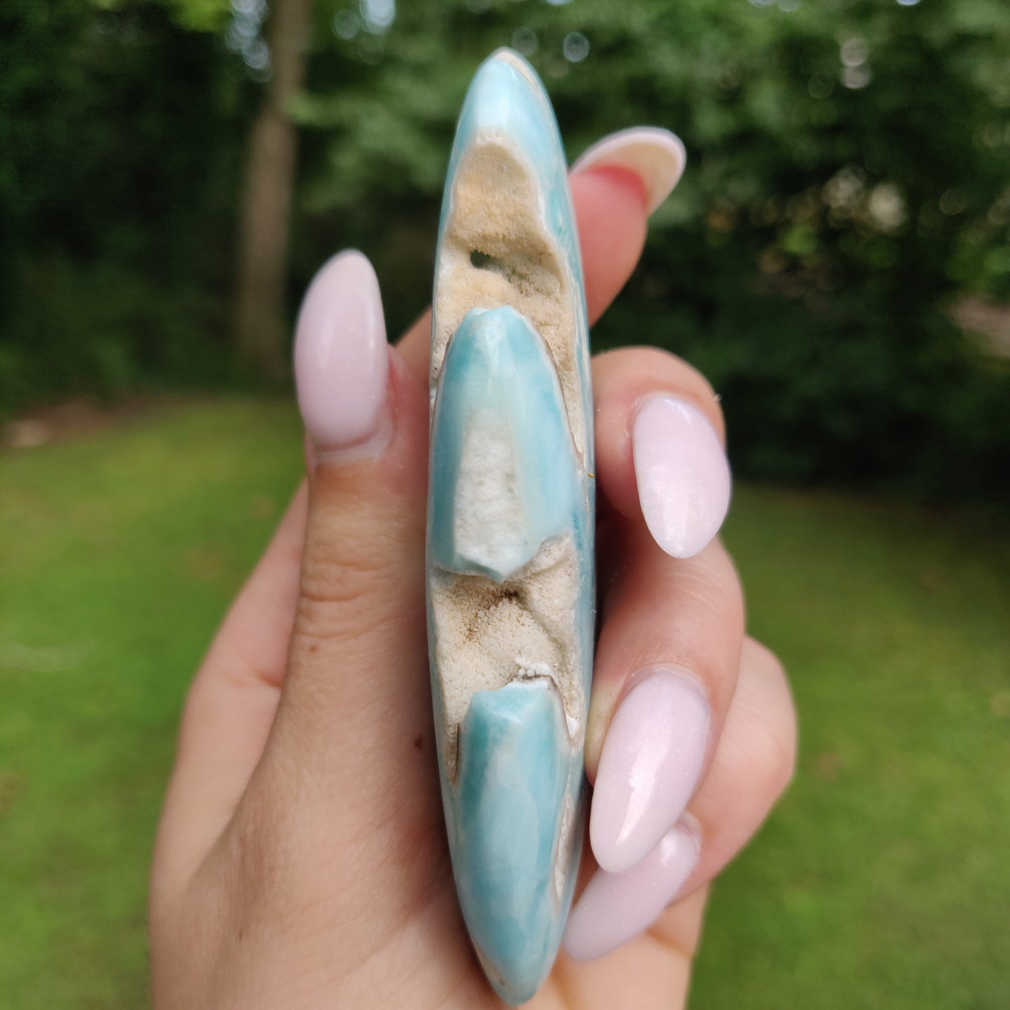Blue Aragonite Palm Stone (#11) - Simply Affinity