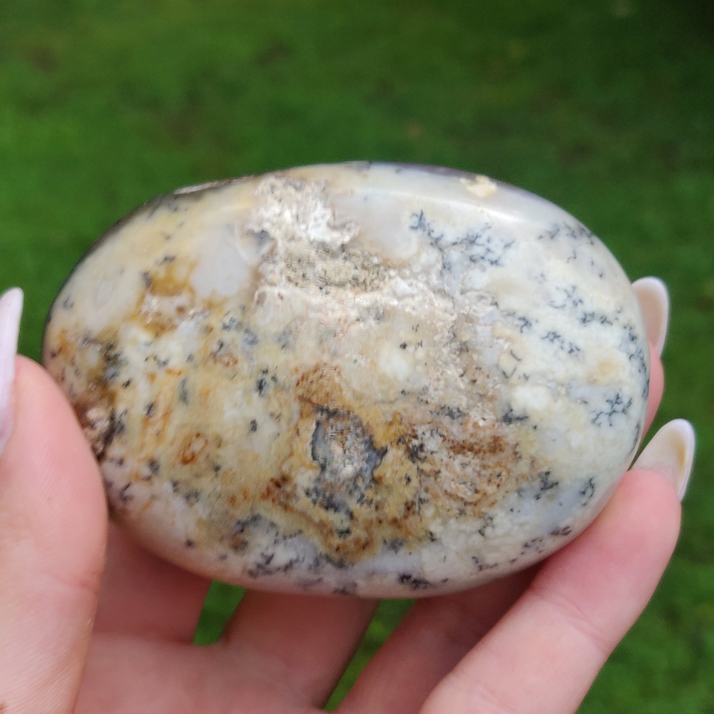 Purple Dendritic Opal Palm Stone (#35) - Simply Affinity