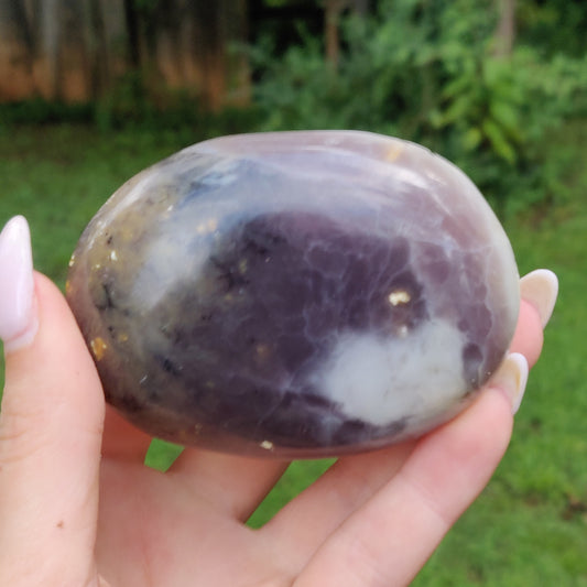 Purple Dendritic Opal Palm Stone (#35) - Simply Affinity