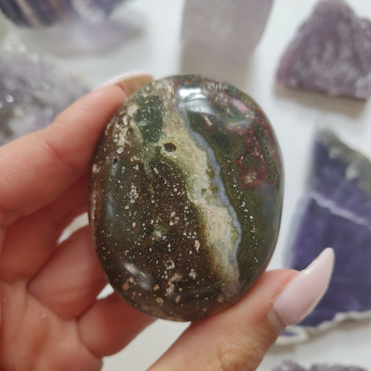 Ocean Jasper Palm Stone (#50) - Simply Affinity