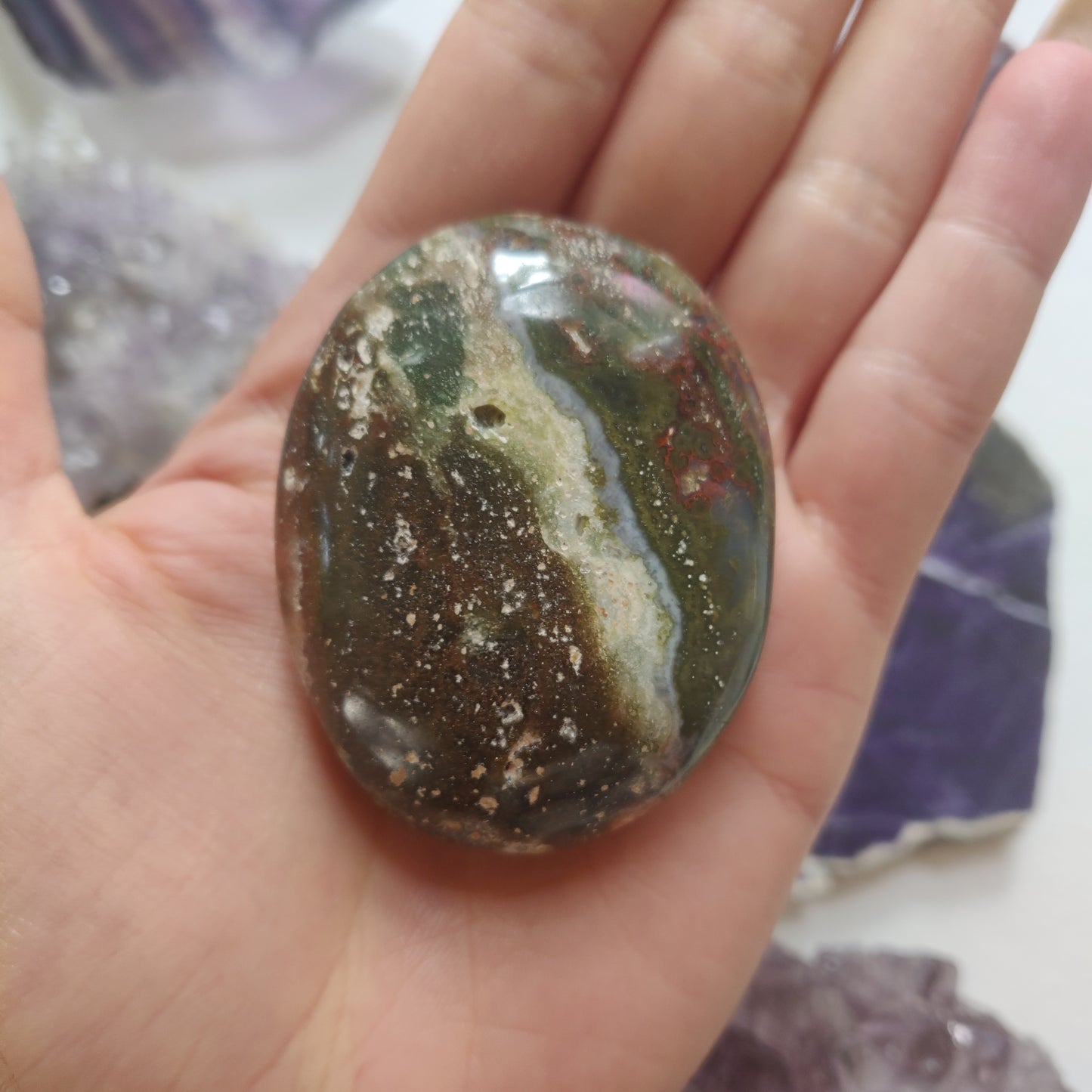 Ocean Jasper Palm Stone (#50) - Simply Affinity