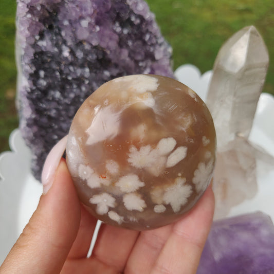 Flower Agate Palm Stone (#58) - Simply Affinity