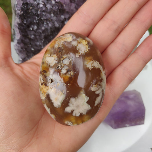 Flower Agate Palm Stone (#59) - Simply Affinity