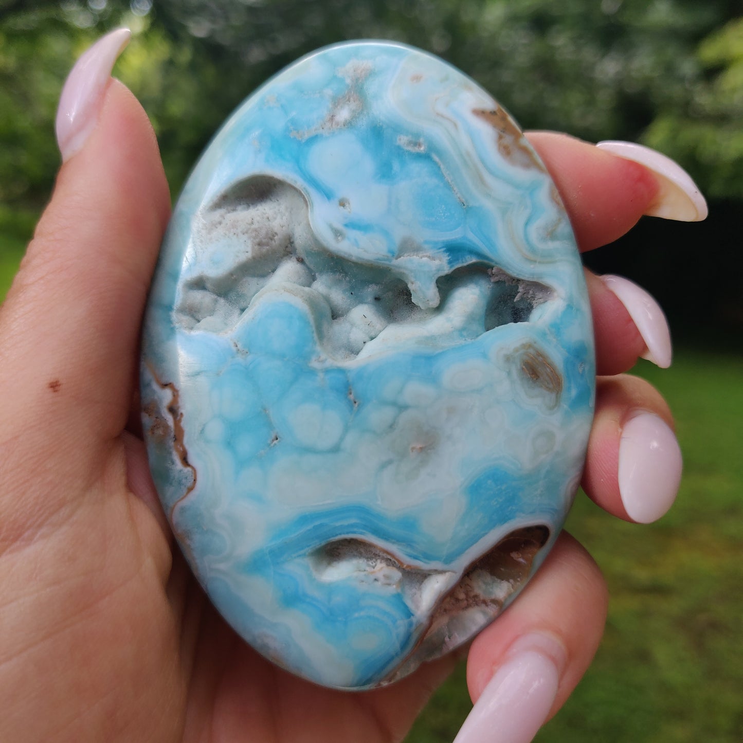 Blue Aragonite Palm Stone (#15) - Simply Affinity