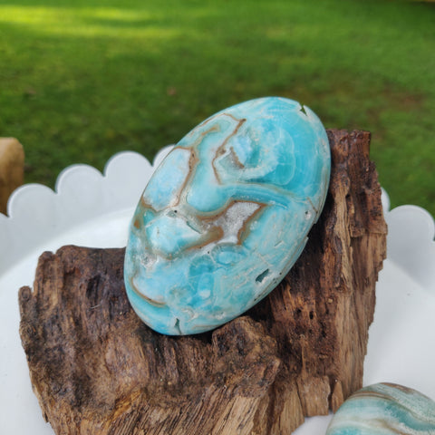 Blue Aragonite Palm Stone (#16) - Simply Affinity