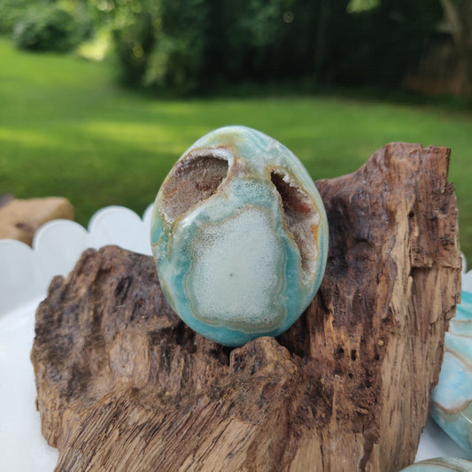 Blue Aragonite Palm Stone (#17) - Simply Affinity