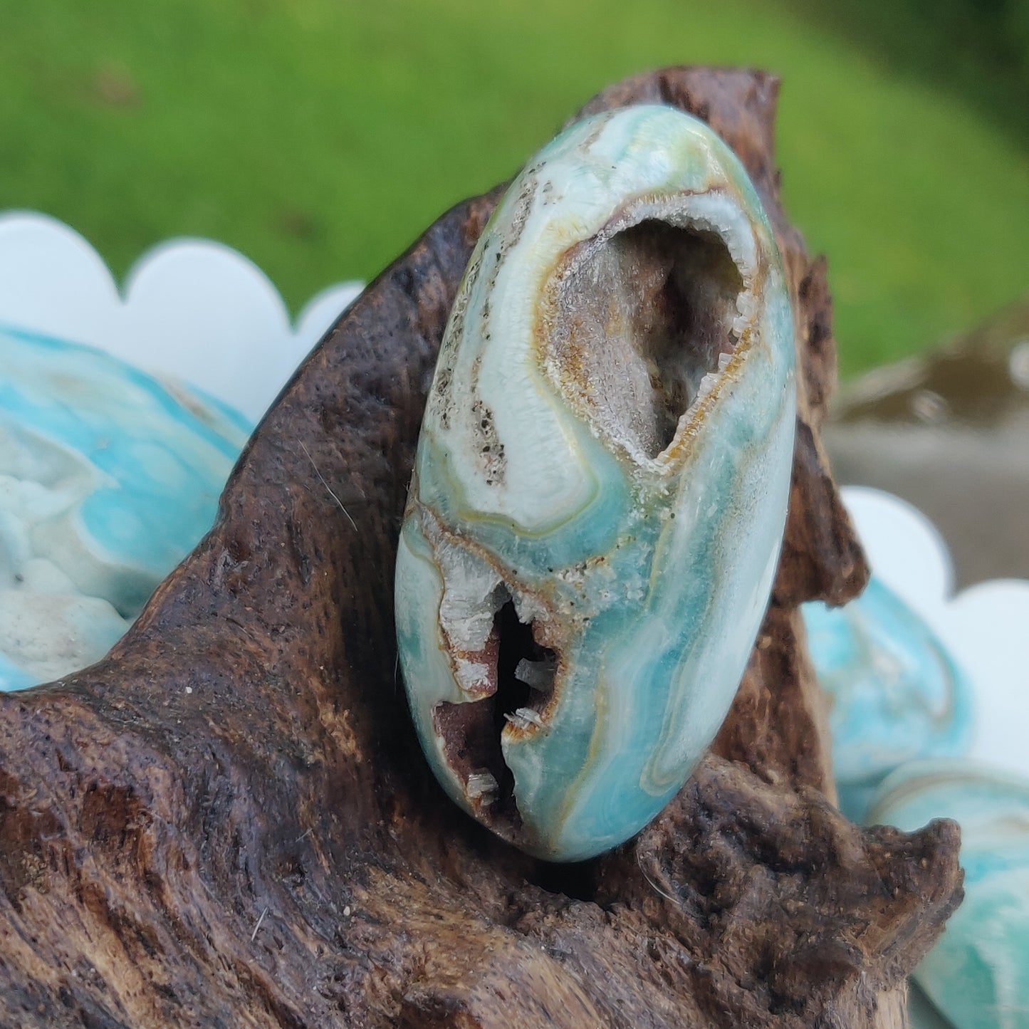 Blue Aragonite Palm Stone (#17) - Simply Affinity