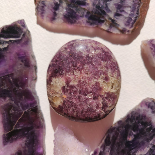 Lepidolite Palm Stone (#1) - Simply Affinity