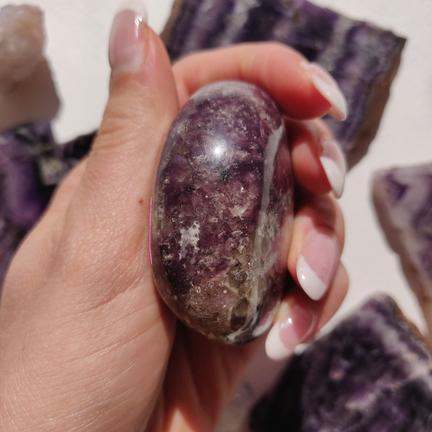 Lepidolite Palm Stone (#1) - Simply Affinity
