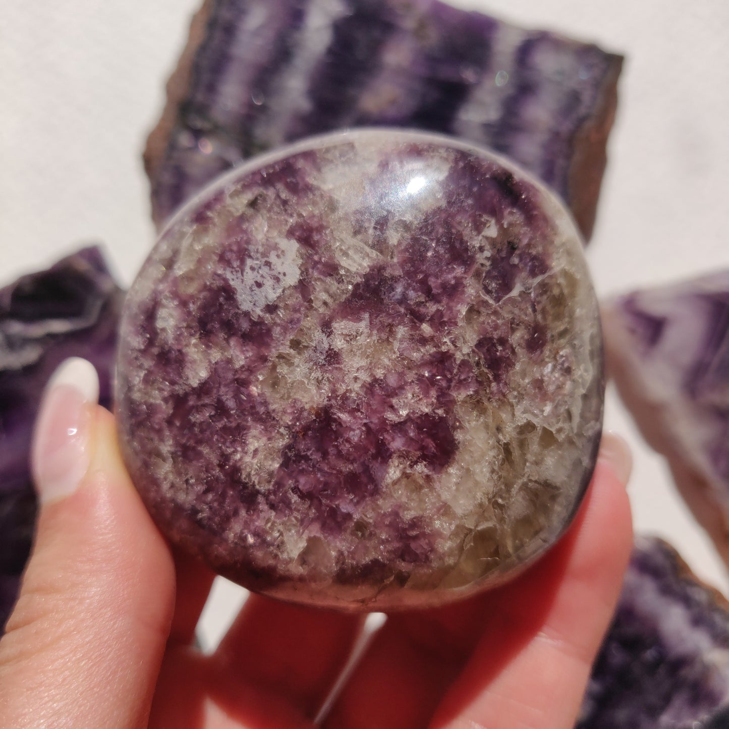 Lepidolite Palm Stone (#1) - Simply Affinity