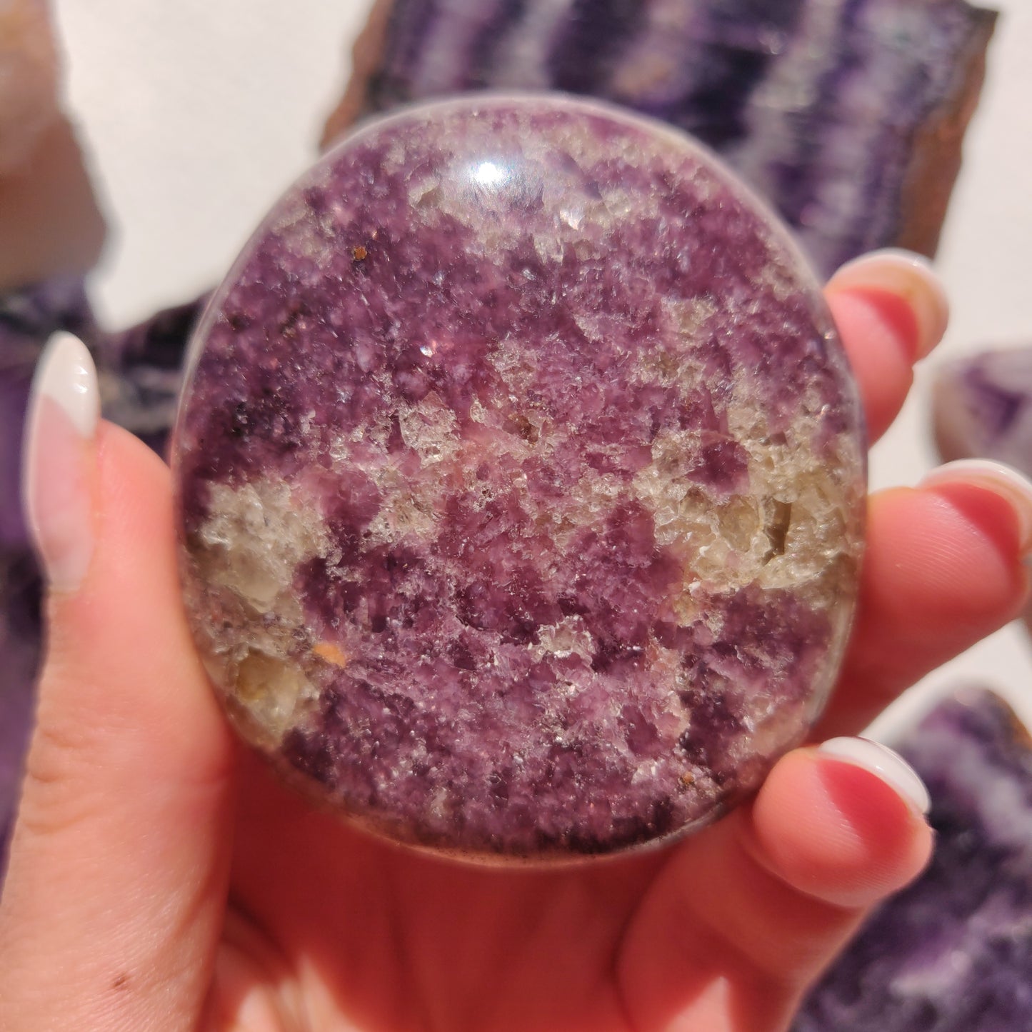 Lepidolite Palm Stone (#1) - Simply Affinity