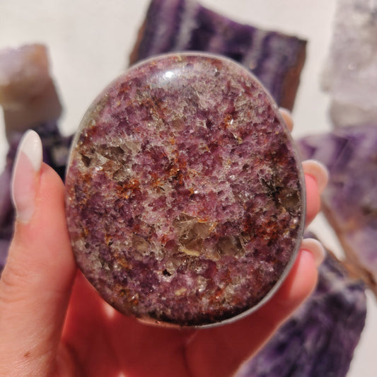 Lepidolite Palm Stone (#3) - Simply Affinity