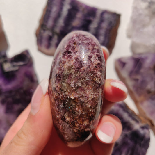 Lepidolite Palm Stone (#8) - Simply Affinity