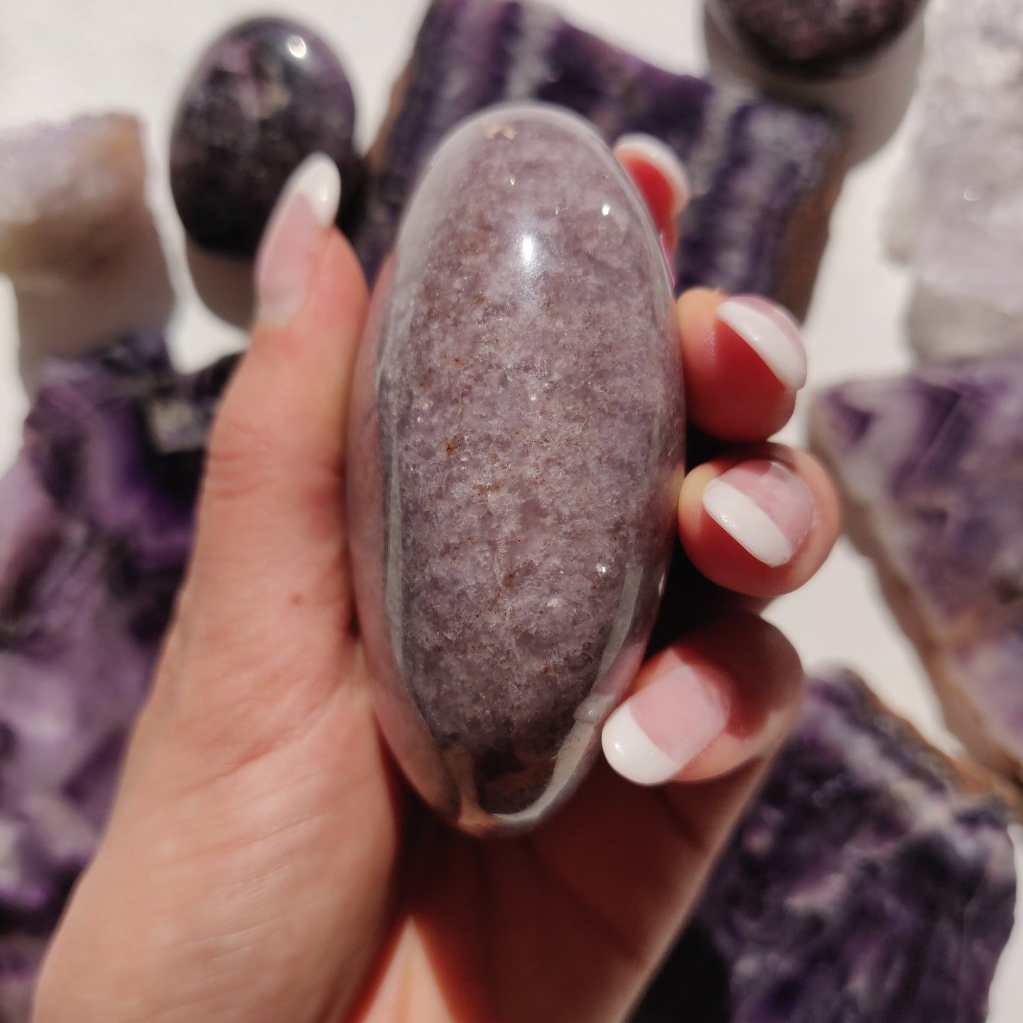 Lepidolite Palm Stone (#15) - Simply Affinity