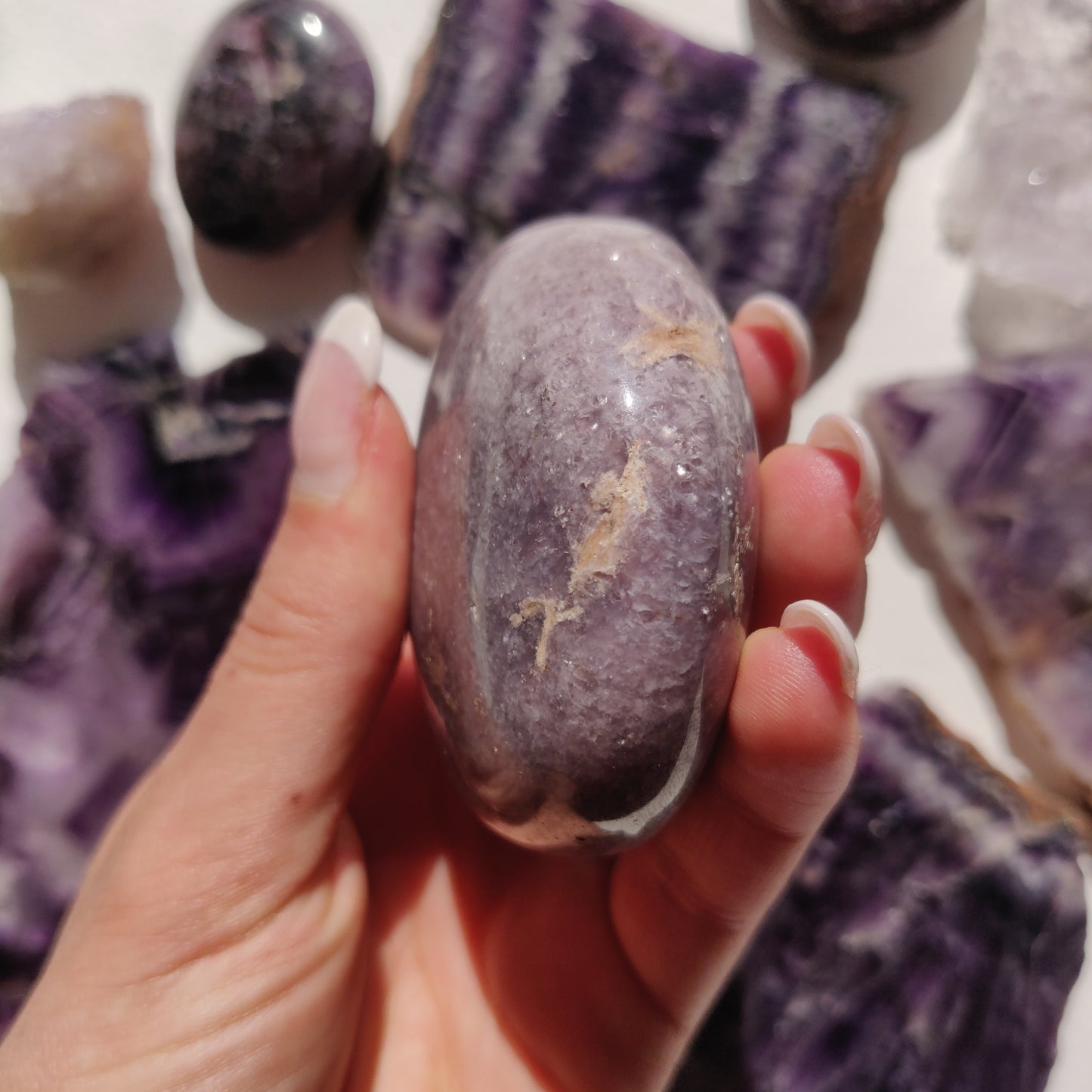 Lepidolite Palm Stone (#15) - Simply Affinity