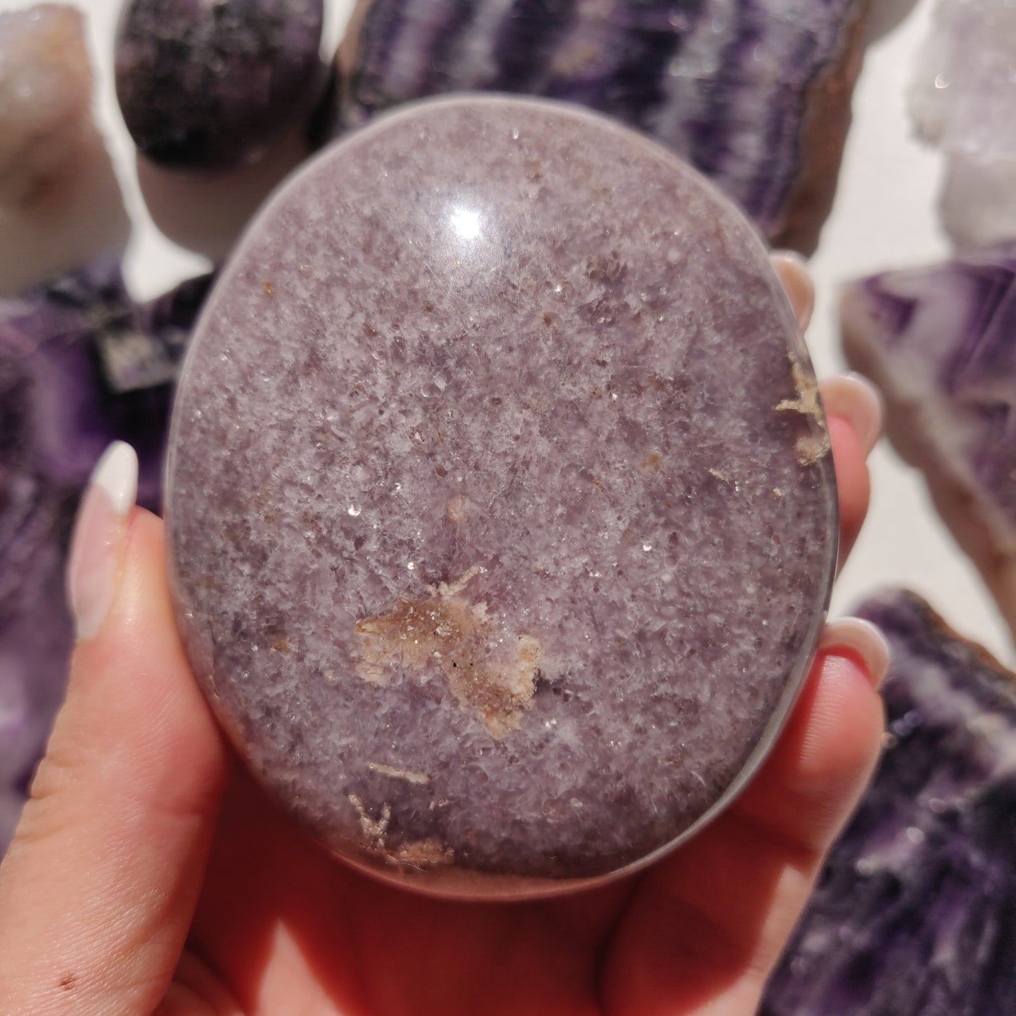 Lepidolite Palm Stone (#15) - Simply Affinity