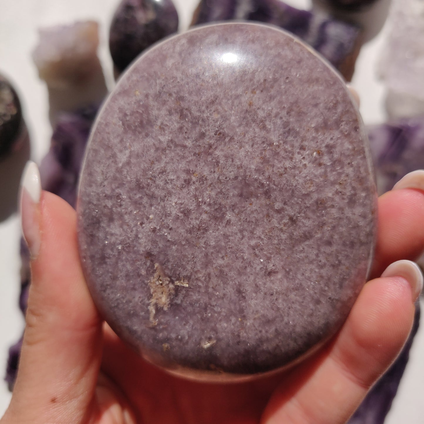 Lepidolite Palm Stone (#15) - Simply Affinity
