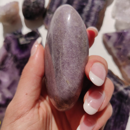 Lepidolite Palm Stone (#16) - Simply Affinity