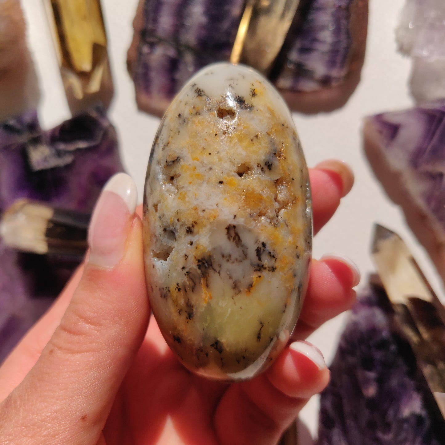 Dendritic Opal Palm Stone (#38) - Simply Affinity
