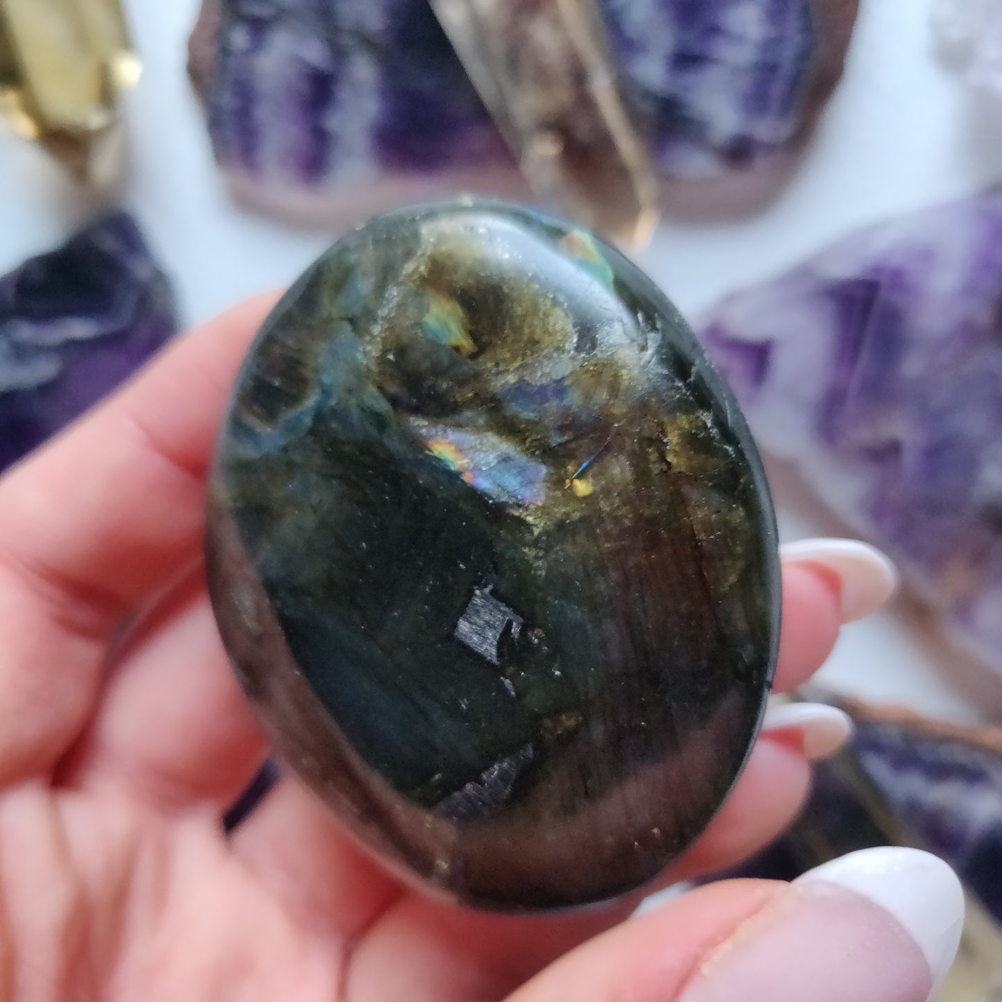 Labradorite Palm Stone (#161) - Simply Affinity