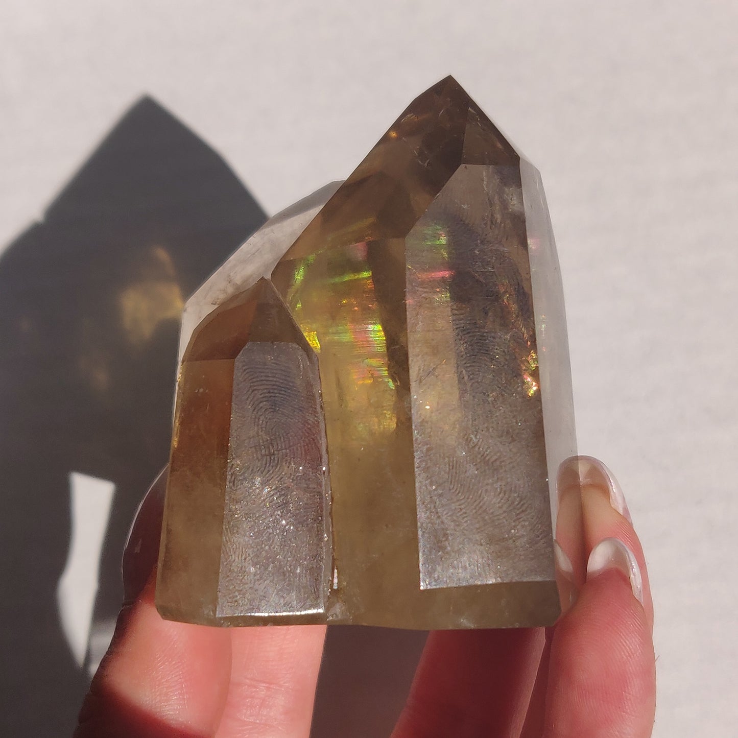 Citrine Cluster Points with Rainbow Inclusons (#12E) - Simply Affinity