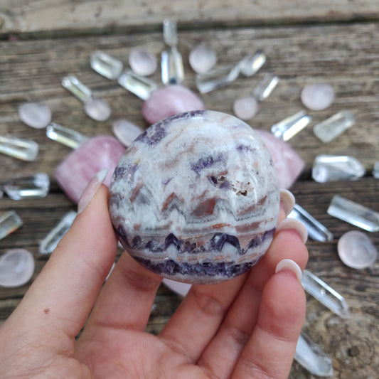 Chevron Amethyst Palm Stone (#2) - Simply Affinity
