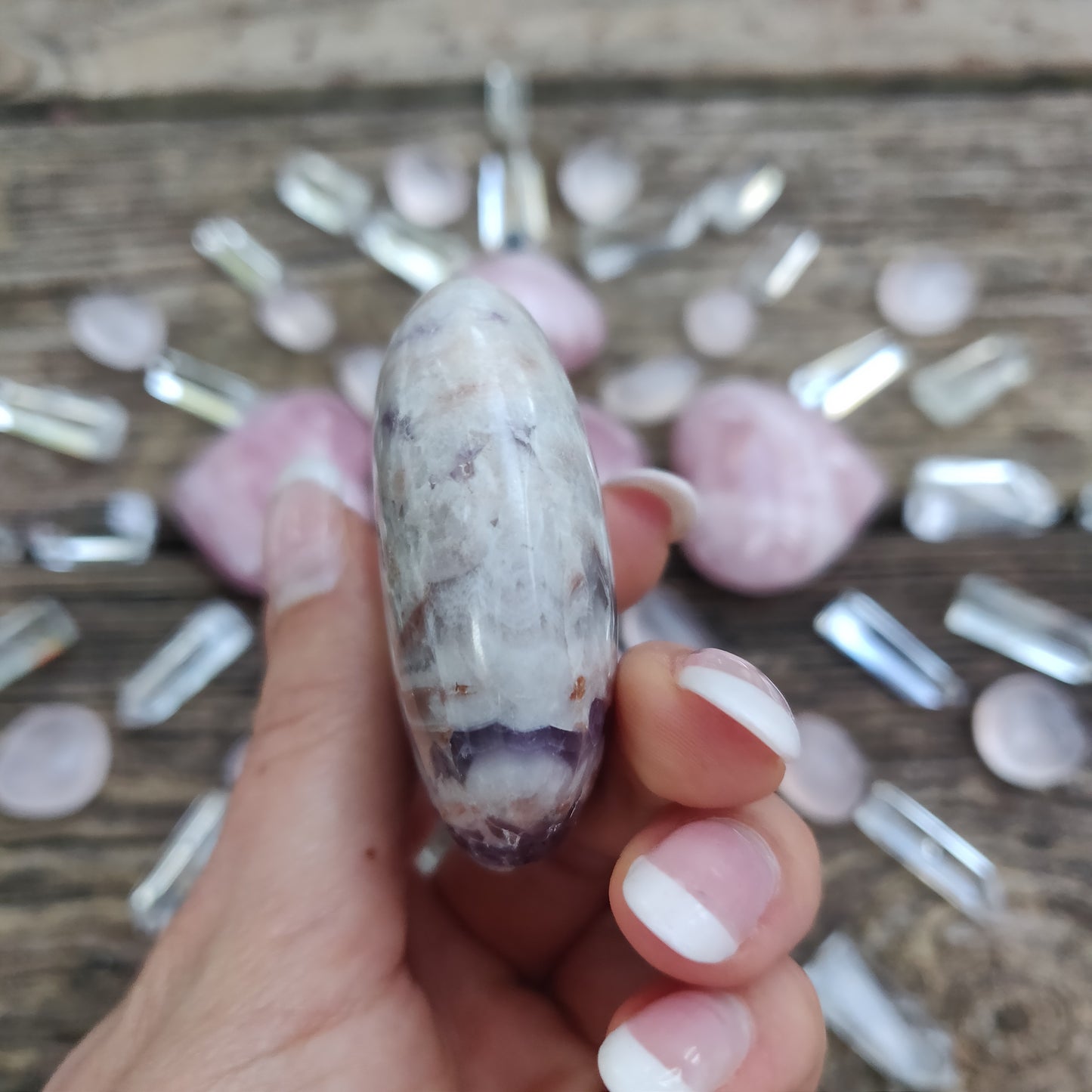 Chevron Amethyst Palm Stone (#2) - Simply Affinity