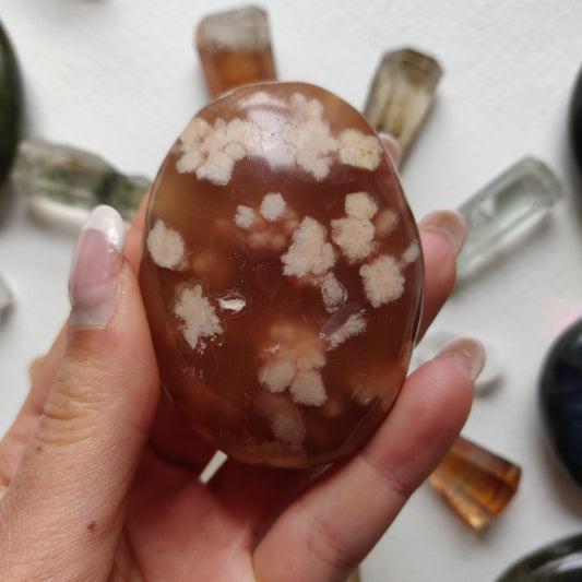 Flower Agate Palm Stone (#15) - Simply Affinity