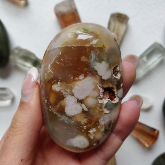 Flower Agate Palm Stone (#53) - Simply Affinity