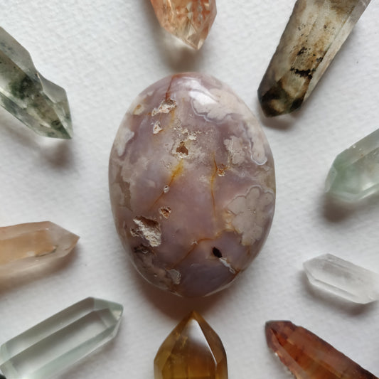 Flower Agate Palm Stone (#54) - Simply Affinity
