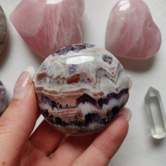 Chevron Amethyst Palm Stone (#11) - Simply Affinity