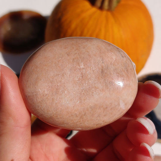 Peach Moonstone Palm Stone (#4) - Simply Affinity