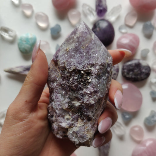 Lepidolite Point - Half Polished (#2) - Simply Affinity