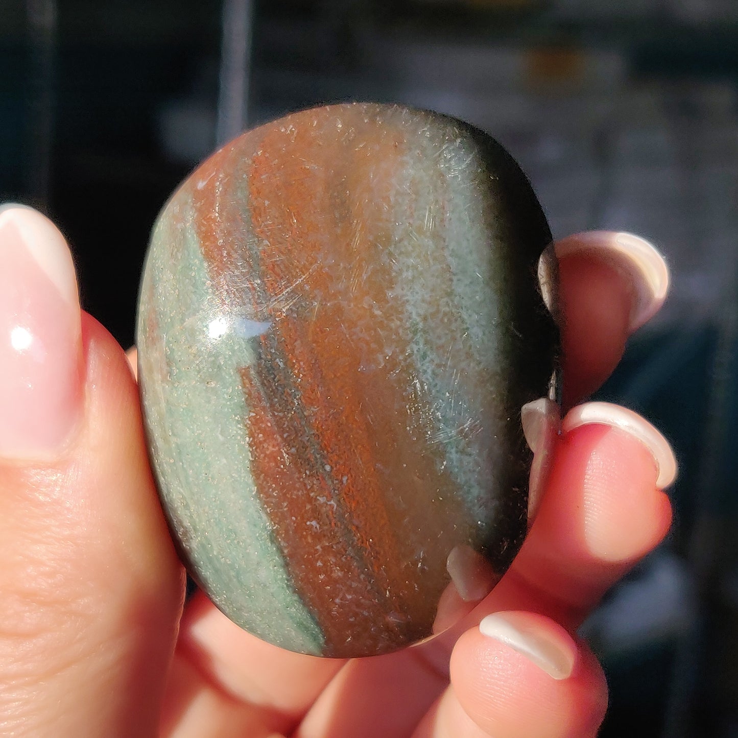 Rainbow Spirit Jasper Palm Stone (#17) - Simply Affinity