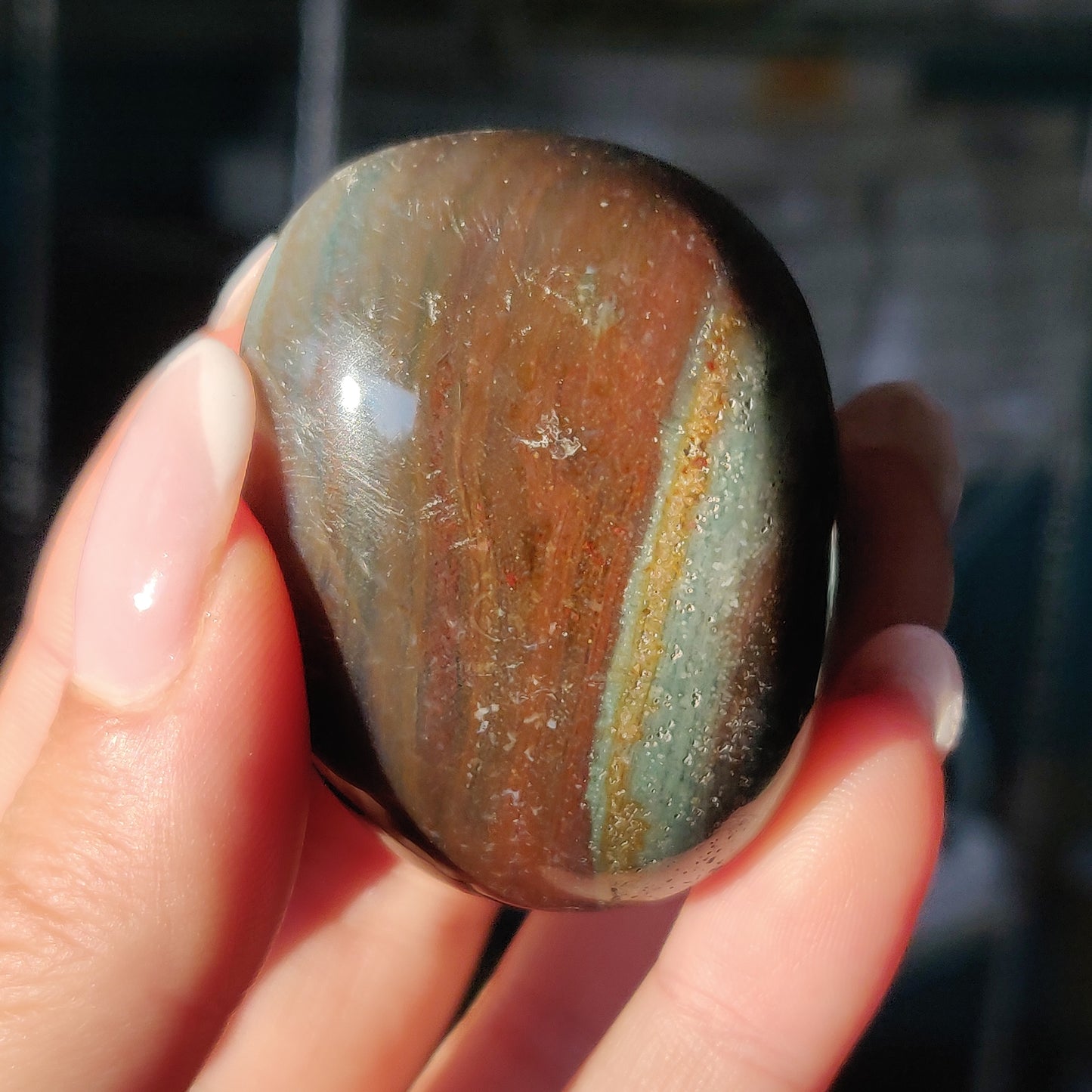 Rainbow Spirit Jasper Palm Stone (#17) - Simply Affinity