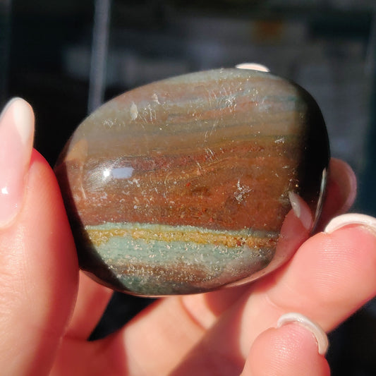Rainbow Spirit Jasper Palm Stone (#17) - Simply Affinity