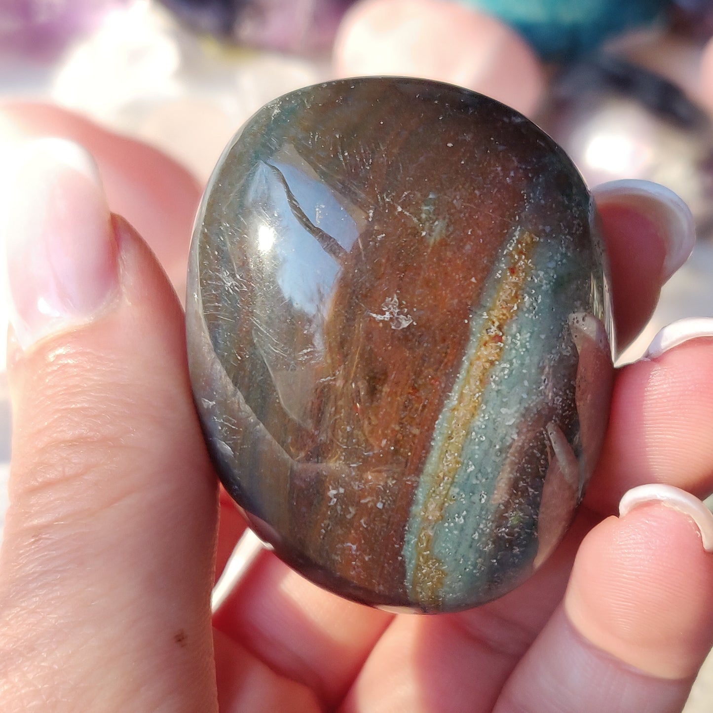 Rainbow Spirit Jasper Palm Stone (#17) - Simply Affinity