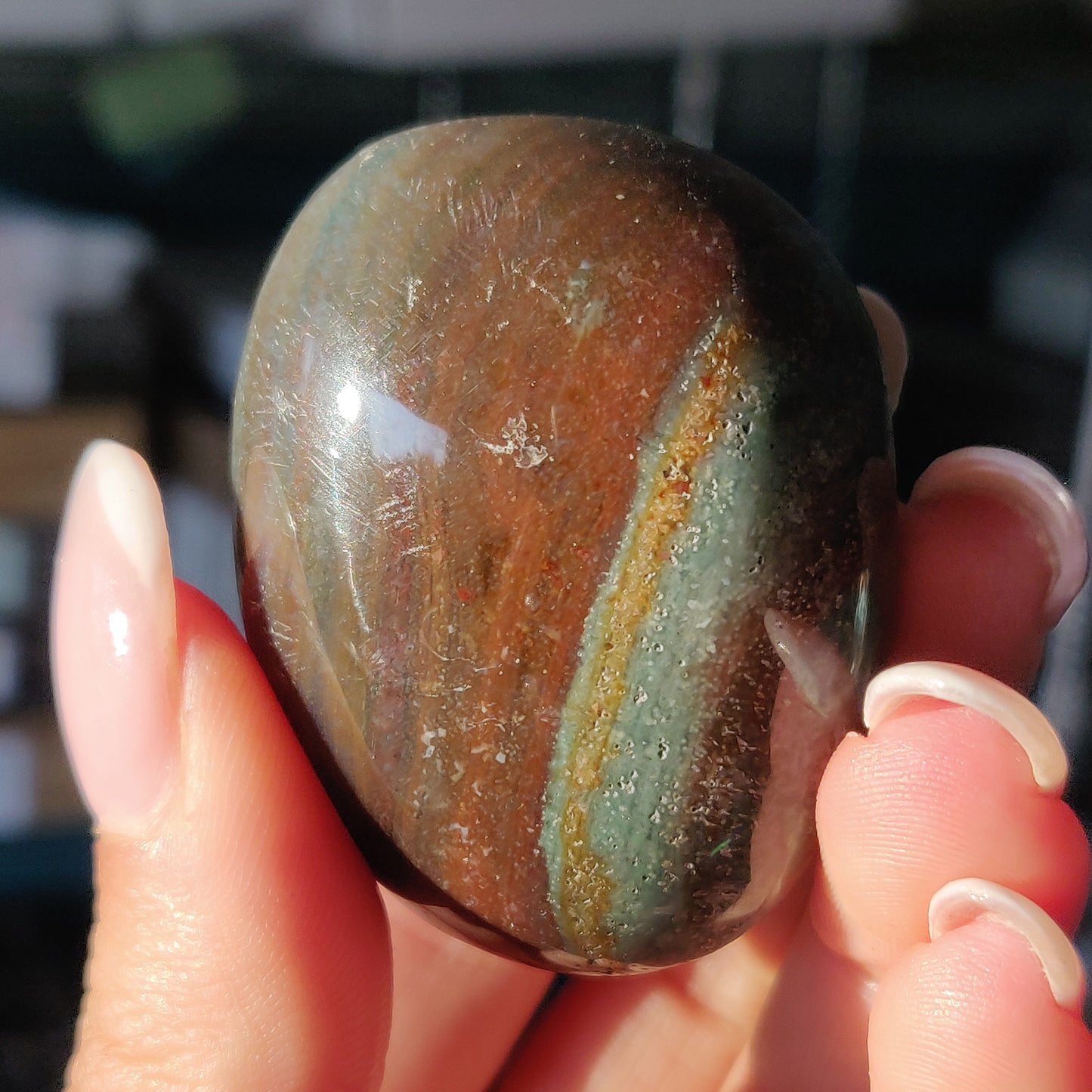 Rainbow Spirit Jasper Palm Stone (#17) - Simply Affinity