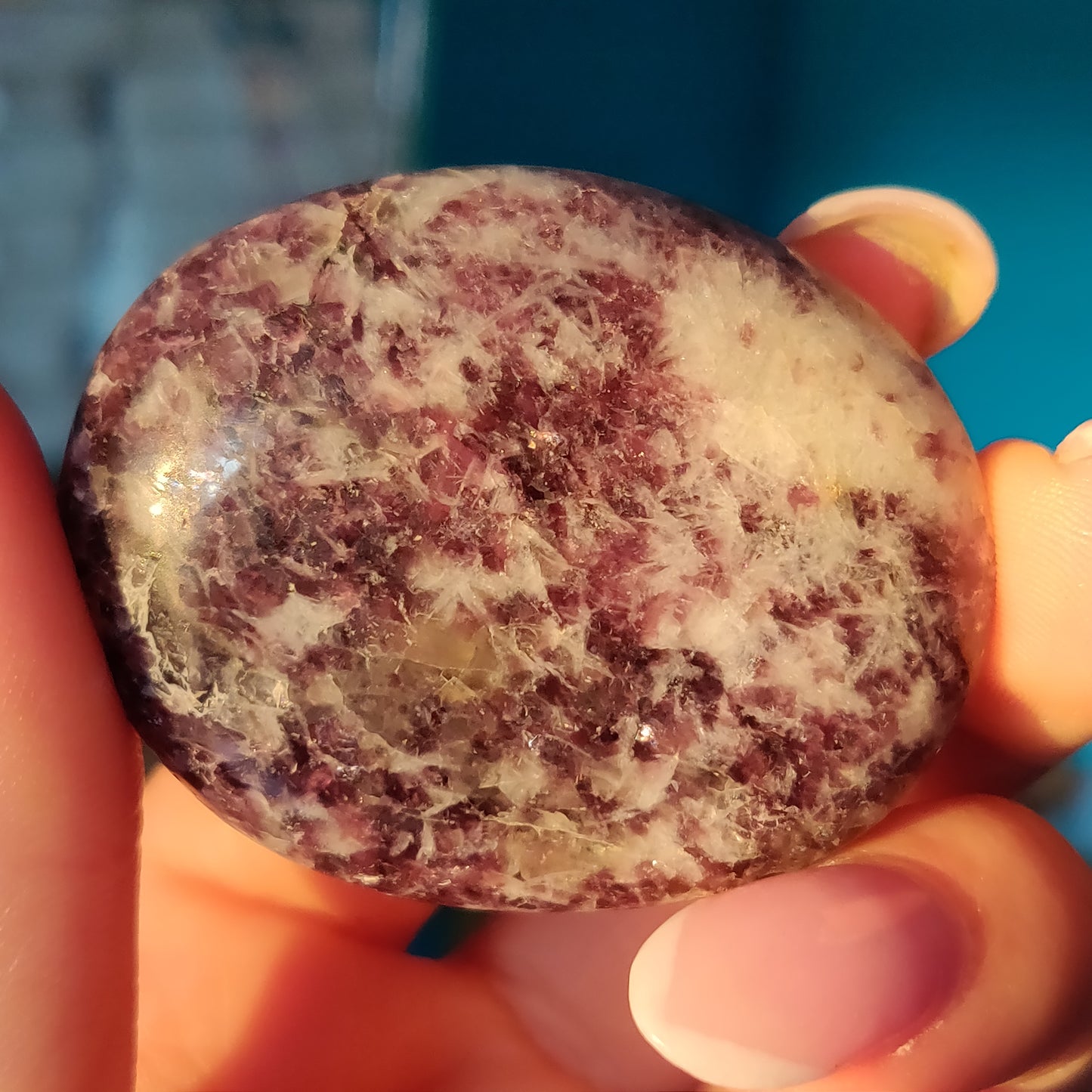 Lepidolite in Quartz Pocket Stone (#21) - Simply Affinity
