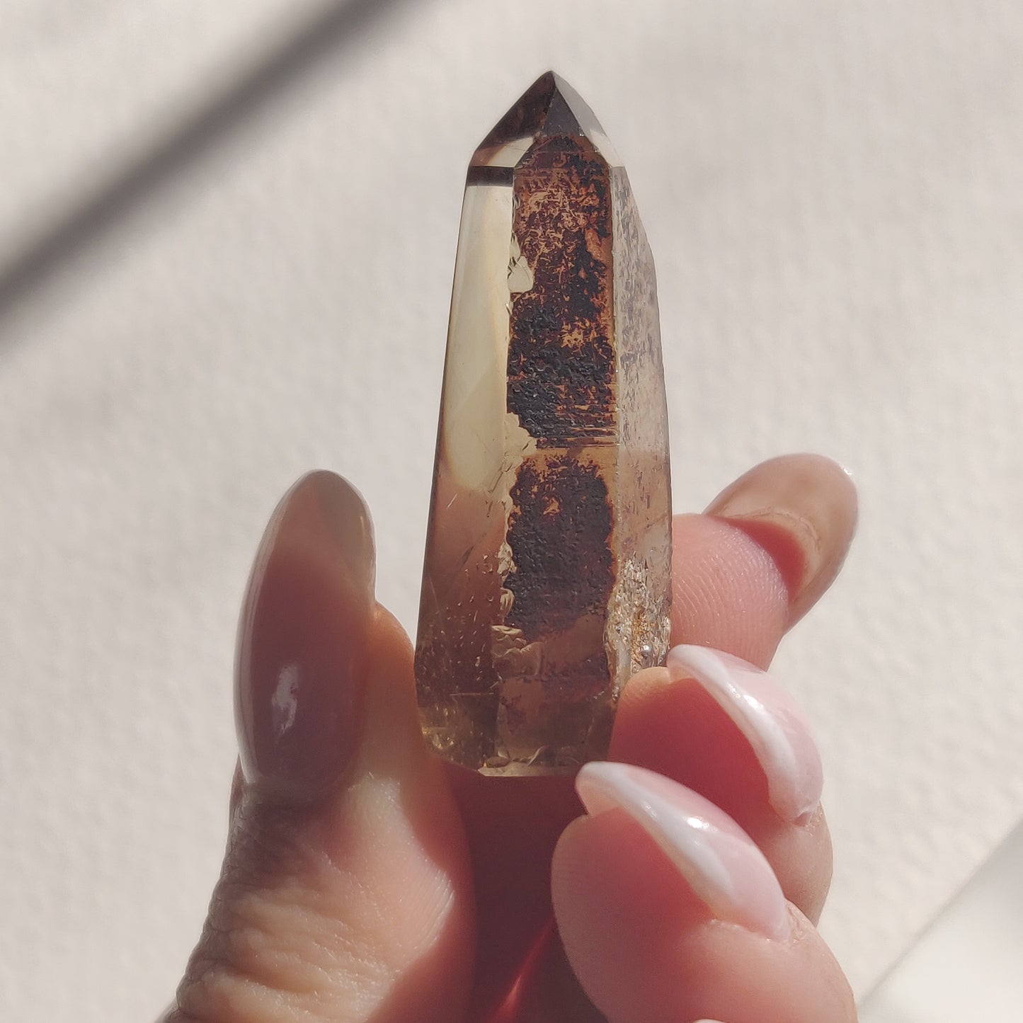 Smoky Garden Quartz Point, Lodolite Point (#3G) - Simply Affinity