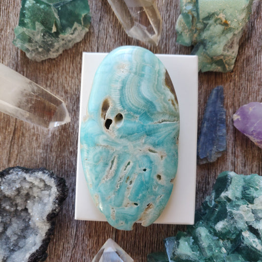 Blue Aragonite Palm Stone (#8) - Simply Affinity