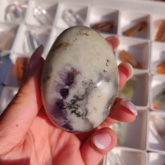 Purple Dendritic Opal Palm Stone (#12) - Simply Affinity