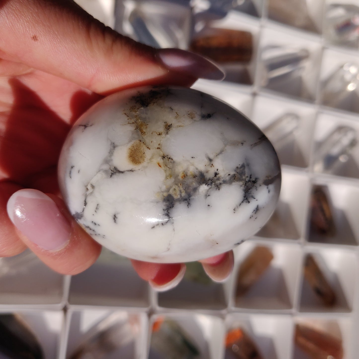 Purple Dendritic Opal Palm Stone (#15) - Simply Affinity